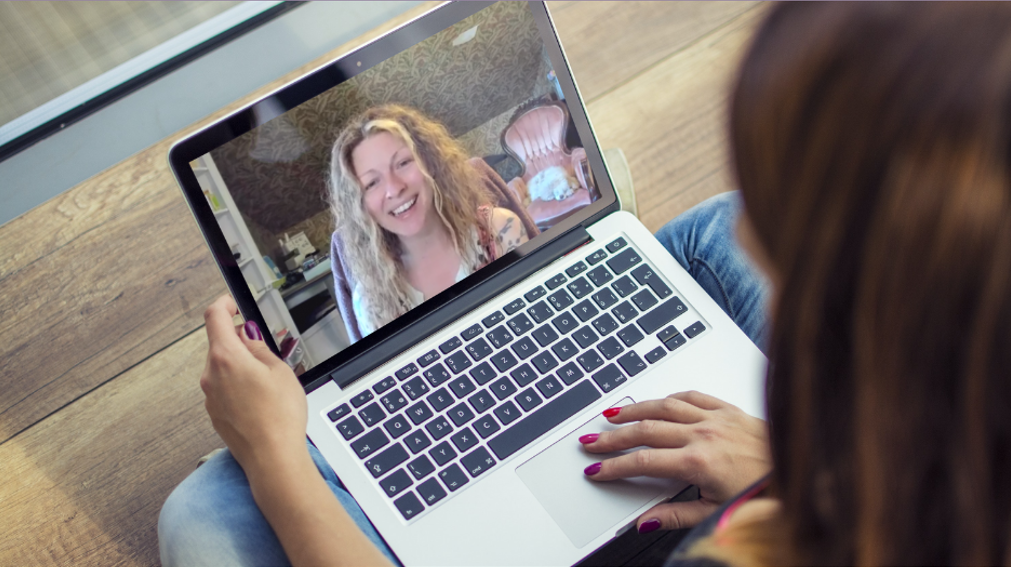 women on virtual meeting