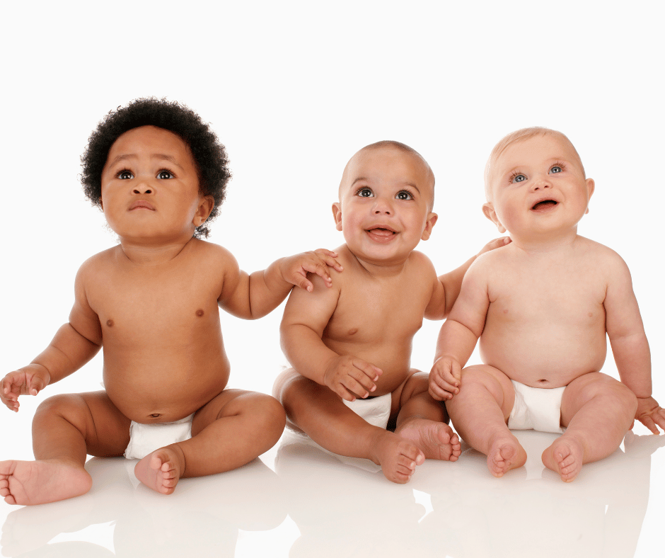 Three sitting babies